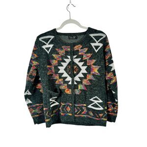 Tivoli of Ireland Western Aztec Cardigan Sweater Angora Blend Western Womens Sm